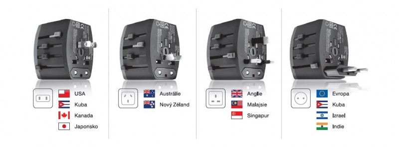 Cestovná nabíjačka ALIGATOR USB-C s 3xUSB výst.3.4A, smart IC, čierna