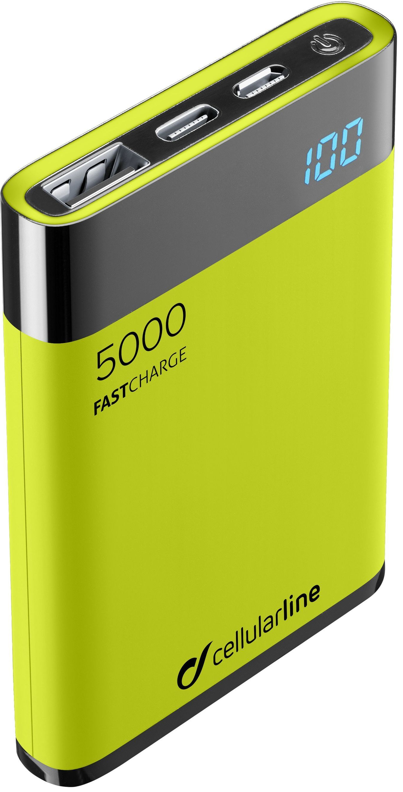 Kompaktná powerbanka CellularLine FreePower Manta HD 5000 mAh zelená
