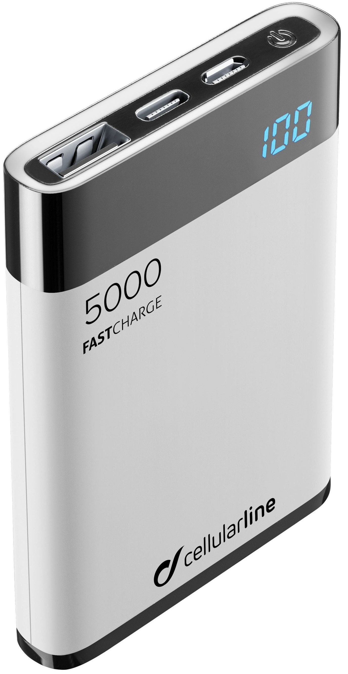 Kompaktná powerbanka CellularLine FreePower Manta HD 5000 mAh biela