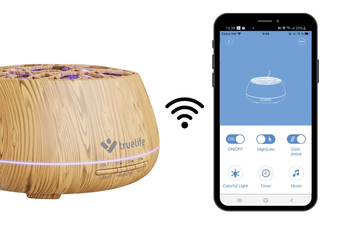 Aróma difuzér a zvlhčovač vzduchu TrueLife AIR Diffuser D9 Smart so zabudovaným reproduktorom