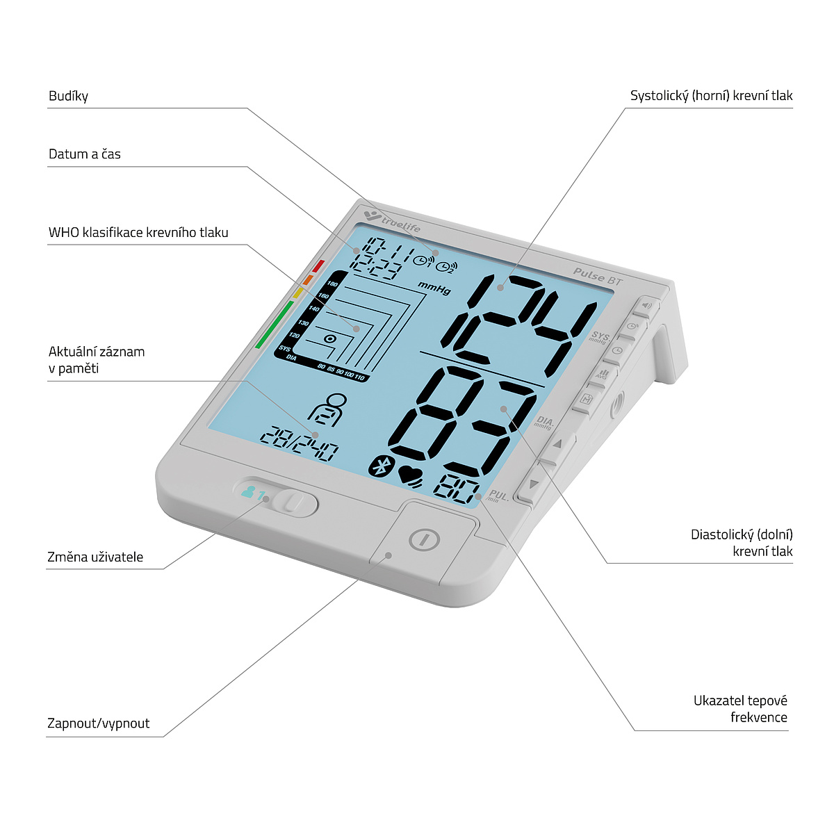 Digitálny tlakomer s Bluetooth TrueLife Pulse BT