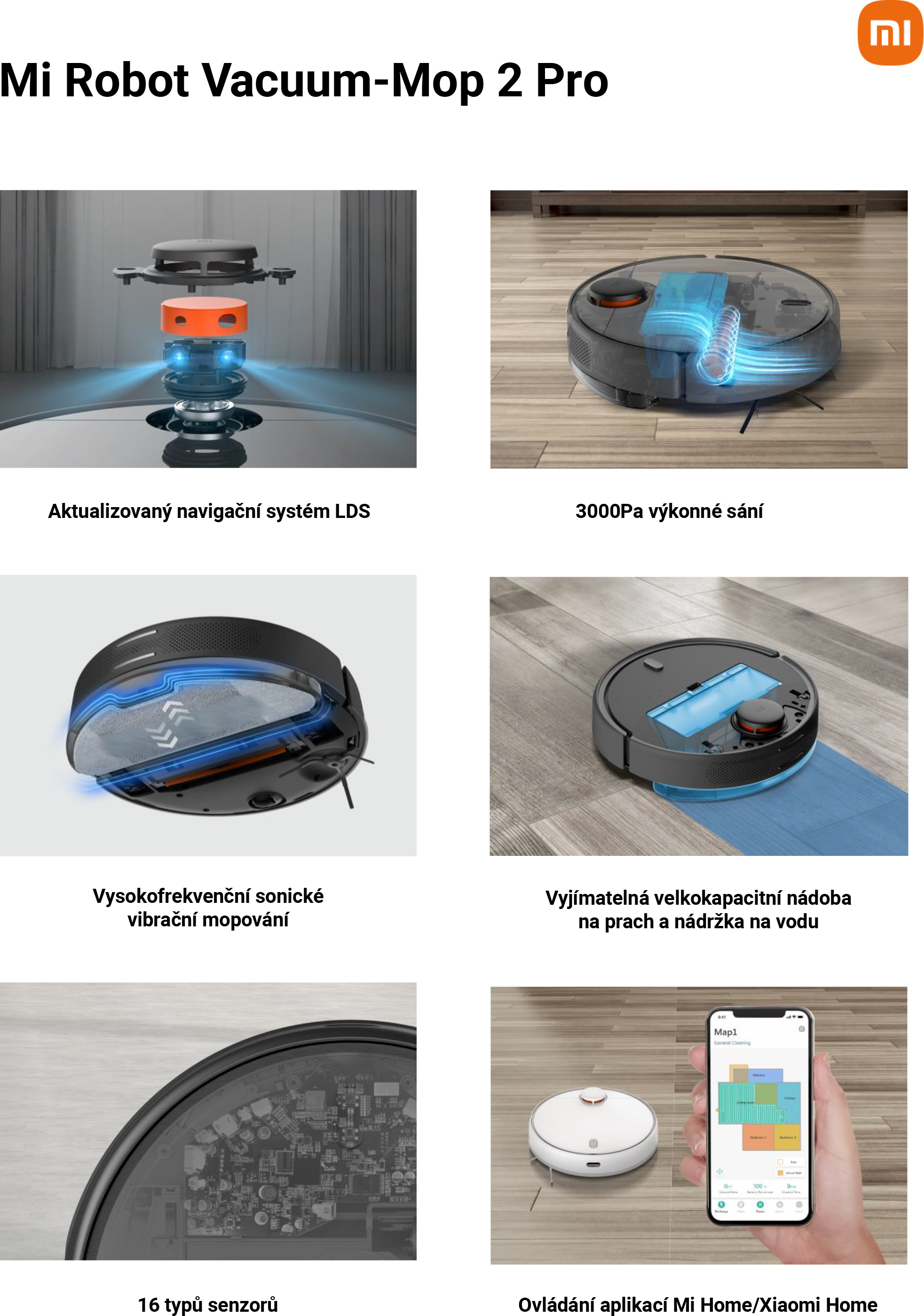 Xiaomi Mi Robot Vacuum-Mop 2 Pre čierna