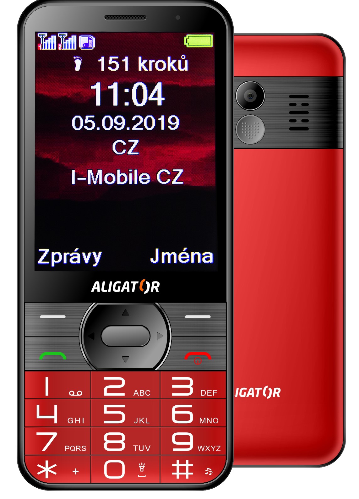 Aligator A900 GPS Senior červená + stolná nabíjačka