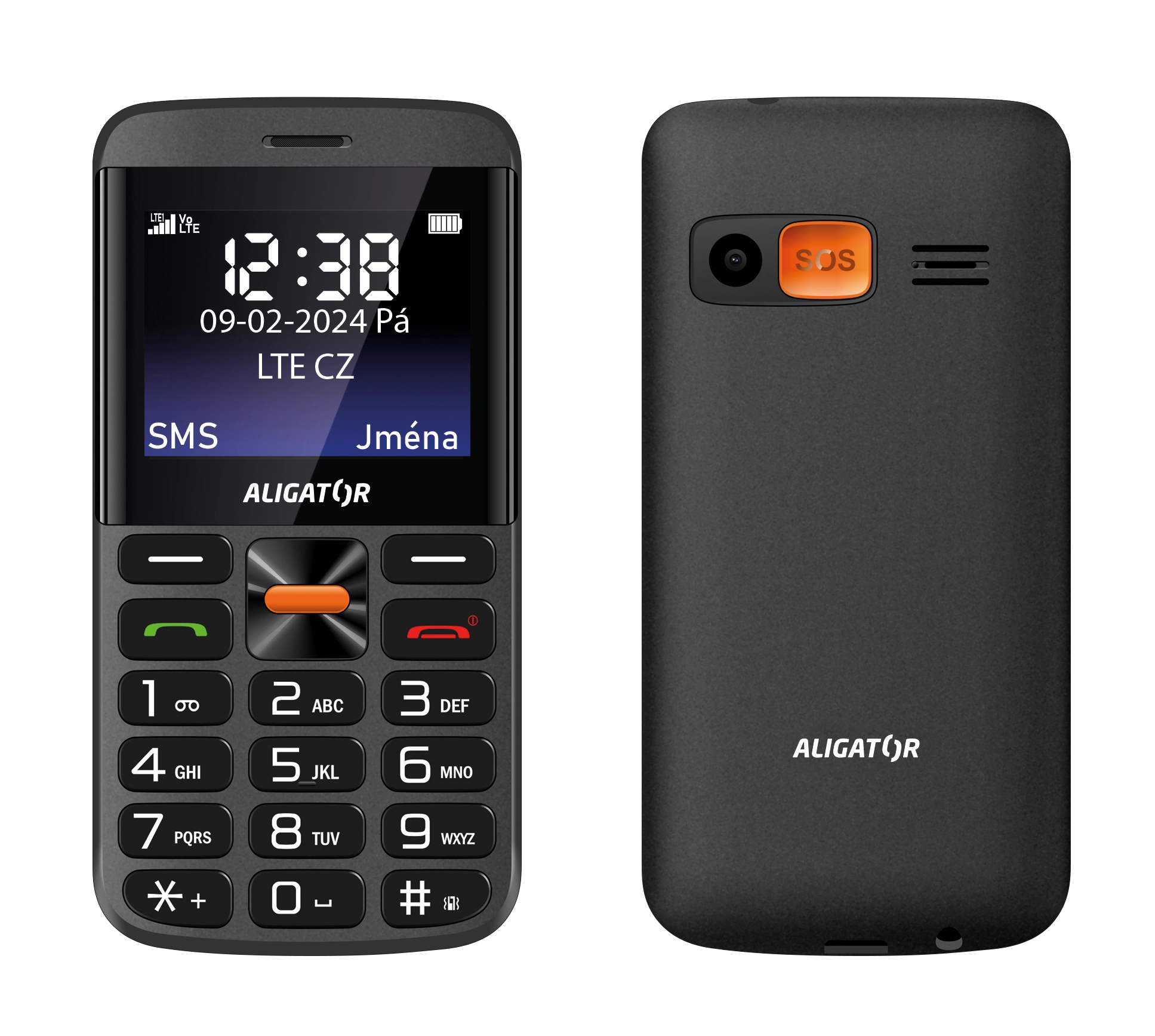Aligator A910 4G Senior červená + nabíjecí stojánek