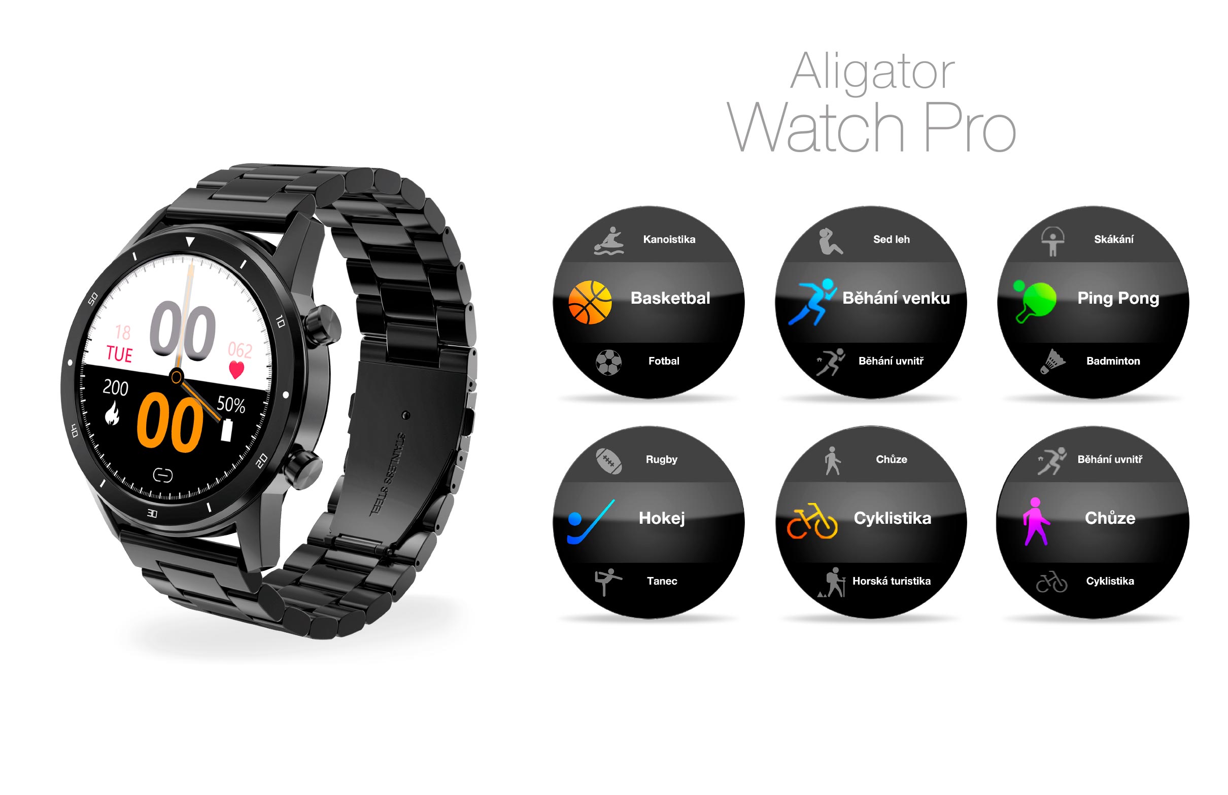 Aligator Watch Pro černá