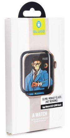 Tvrdené sklo Mr. Monkey pre Apple Watch Series 4 (44 mm), čierna
