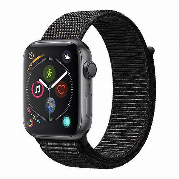 Hodinky Apple Watch Series 4 44mm Space Grey Aluminium - čierny prevliekacia pásik