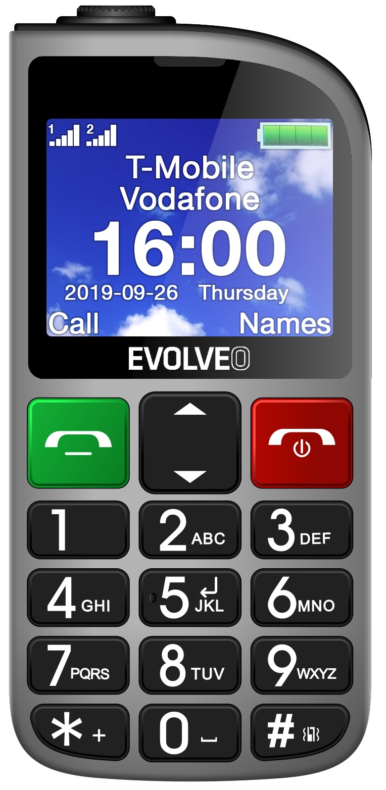 Evolveo EasyPhone FM strieborná