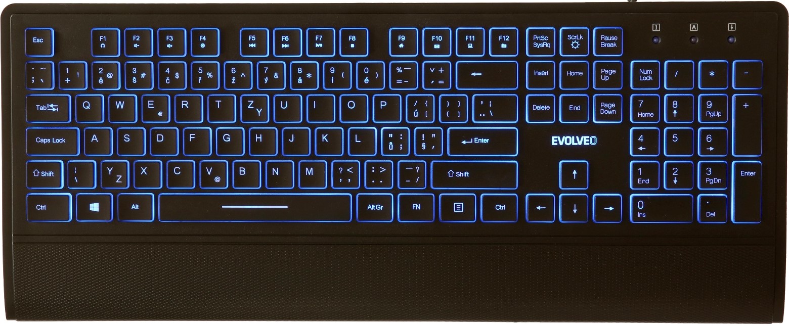 Evolveo LK652, klávesnica s podsvietením, USB