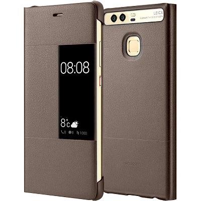 Huawei Original S-View flipové puzdro Huawei P9 Plus brown