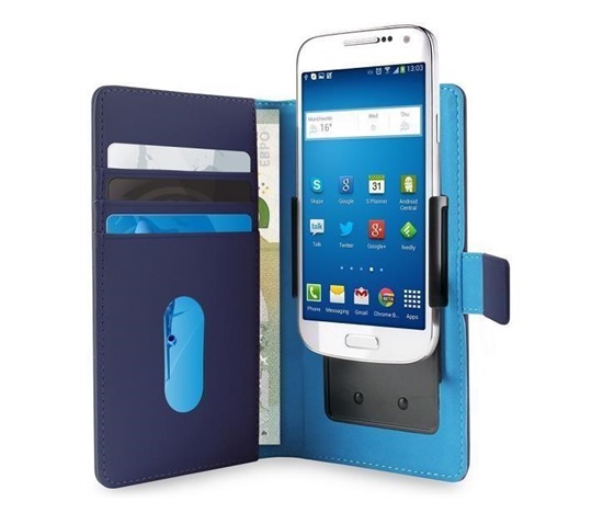 PURO SMART Wallet flipové puzdro 5.1 "veľkosť XL blue