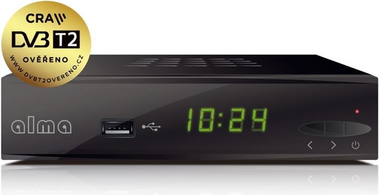 ALMA DVB-T/T2 přijímač 2860/ Full HD/ H.265/HEVC/ HDMI/ USB/ LAN/ SCART/ černá