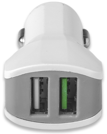 Autonabíjačka Celly Turbo s 2 x USB výstupom, 3,4A biela