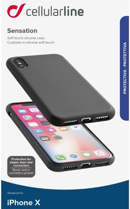 Silikónové puzdro CellularLine Sensation pre Apple iPhone X čierny