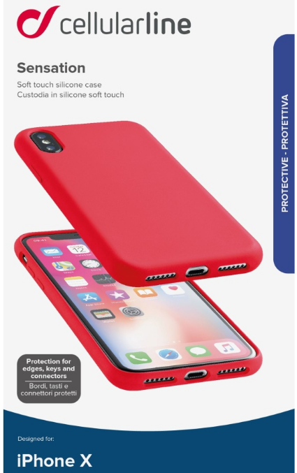 Silikónové puzdro CellularLine Sensation pre Apple iPhone X červený