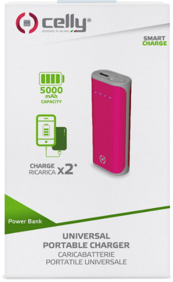 PowerBank Celly Dial 5000mAh ružová