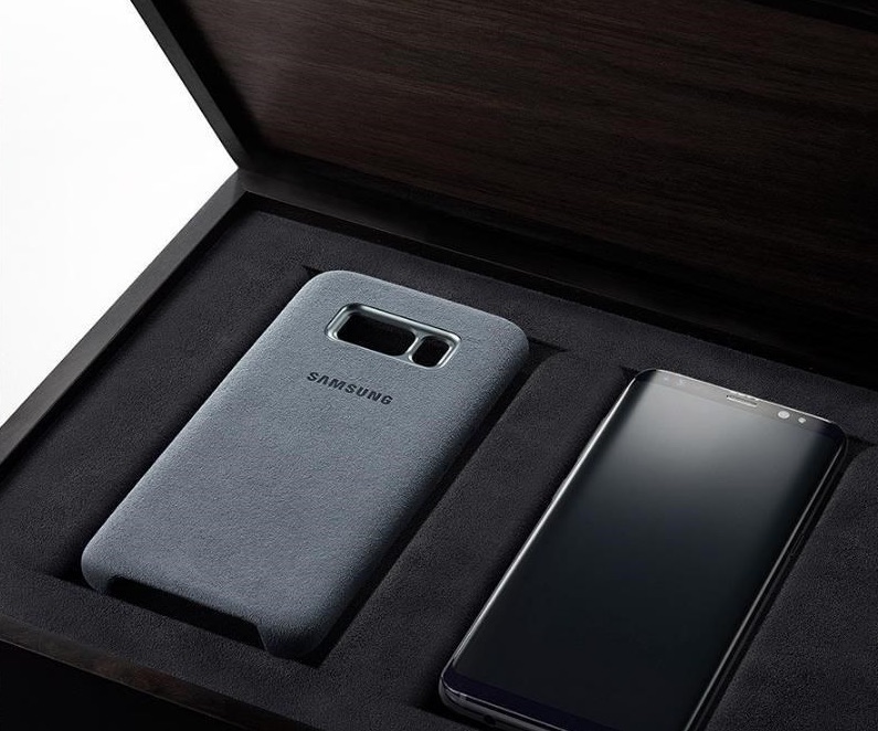 Zadný originálny kožený kryt Alcantara pre Samsung Galaxy S9 + (SM-G965) modrá